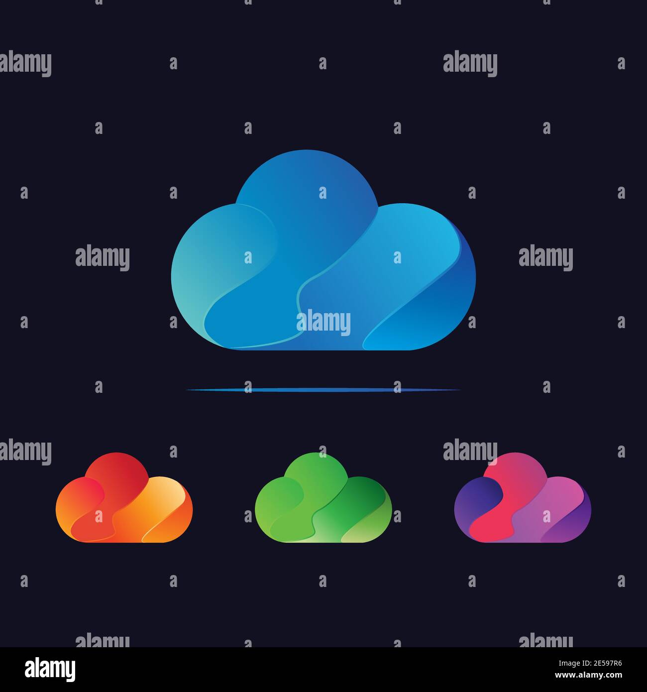 Logo Data Cloud aux couleurs impressionnantes Illustration de Vecteur