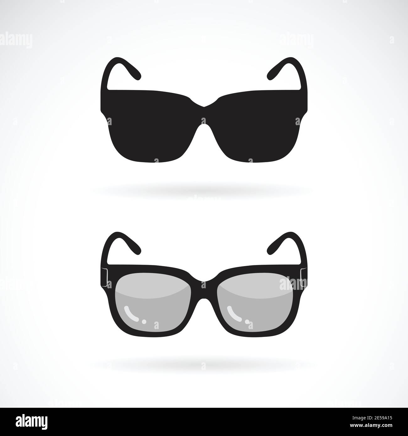 Motif vectoriel de lunettes de soleil sur fond blanc. Icône ou logo lunettes de soleil. Illustration vectorielle superposée facile à modifier. Illustration de Vecteur