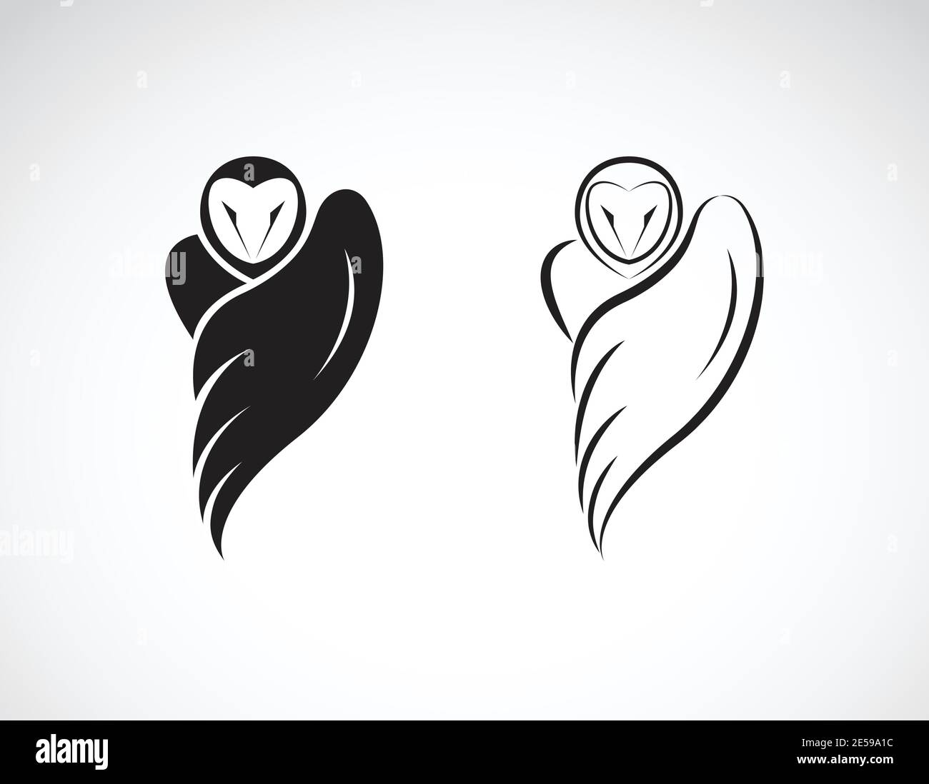 Vecteur d'un motif hibou sur fond blanc. Animaux sauvages. Logo ou icône oiseau. Illustration vectorielle superposée facile à modifier. Illustration de Vecteur