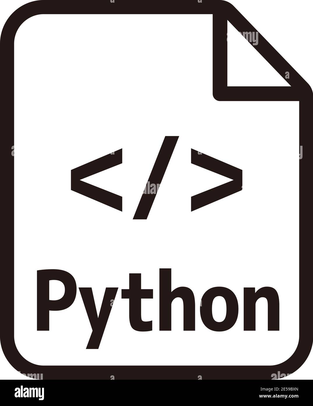 Icône Python | illustration de l'icône vectorielle du langage de programmation principal Illustration de Vecteur