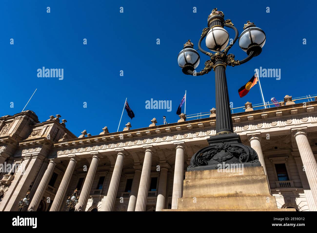Le Parlement victorien de Melbourne, Victoria, Australie Banque D'Images