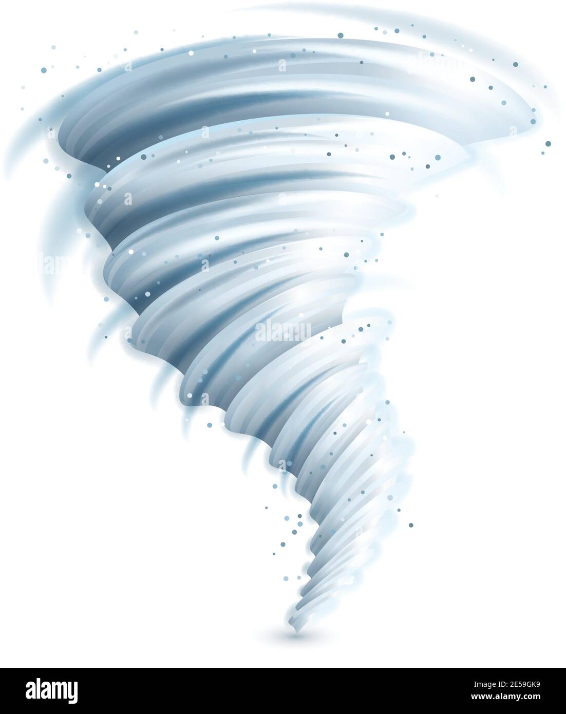 Tourbillon de tornade réaliste isolé sur fond blanc illustration — free download