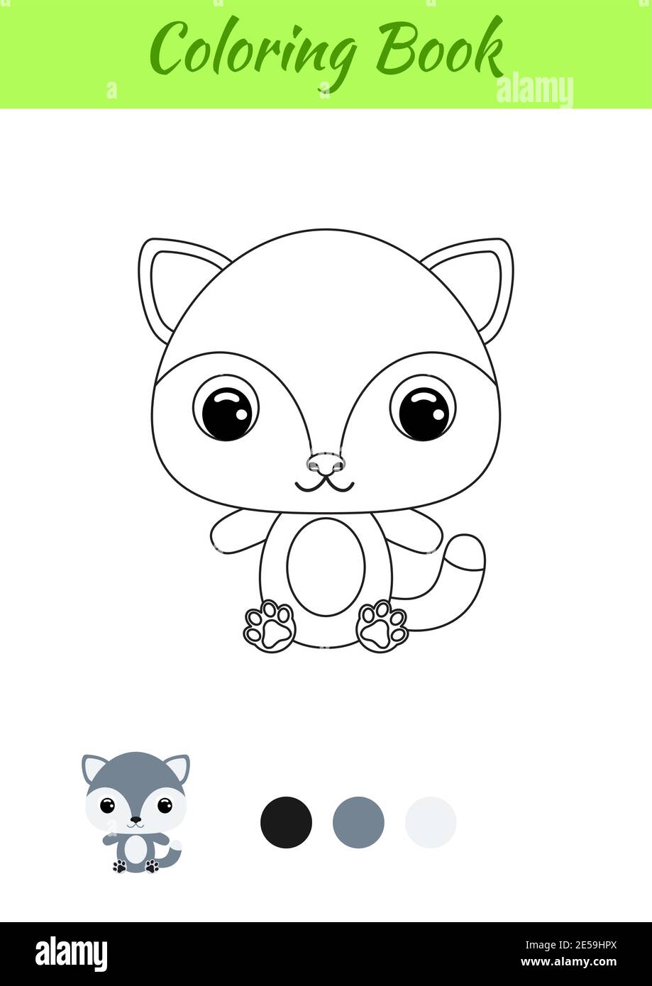 Livre De Coloriage Petit Bebe Loup Assis Page De Coloriage Pour Enfants Activite Educative Pour Les Enfants D Age Prescolaire Et Les Tout Petits Avec Un Animal Mignon Image Vectorielle Stock Alamy