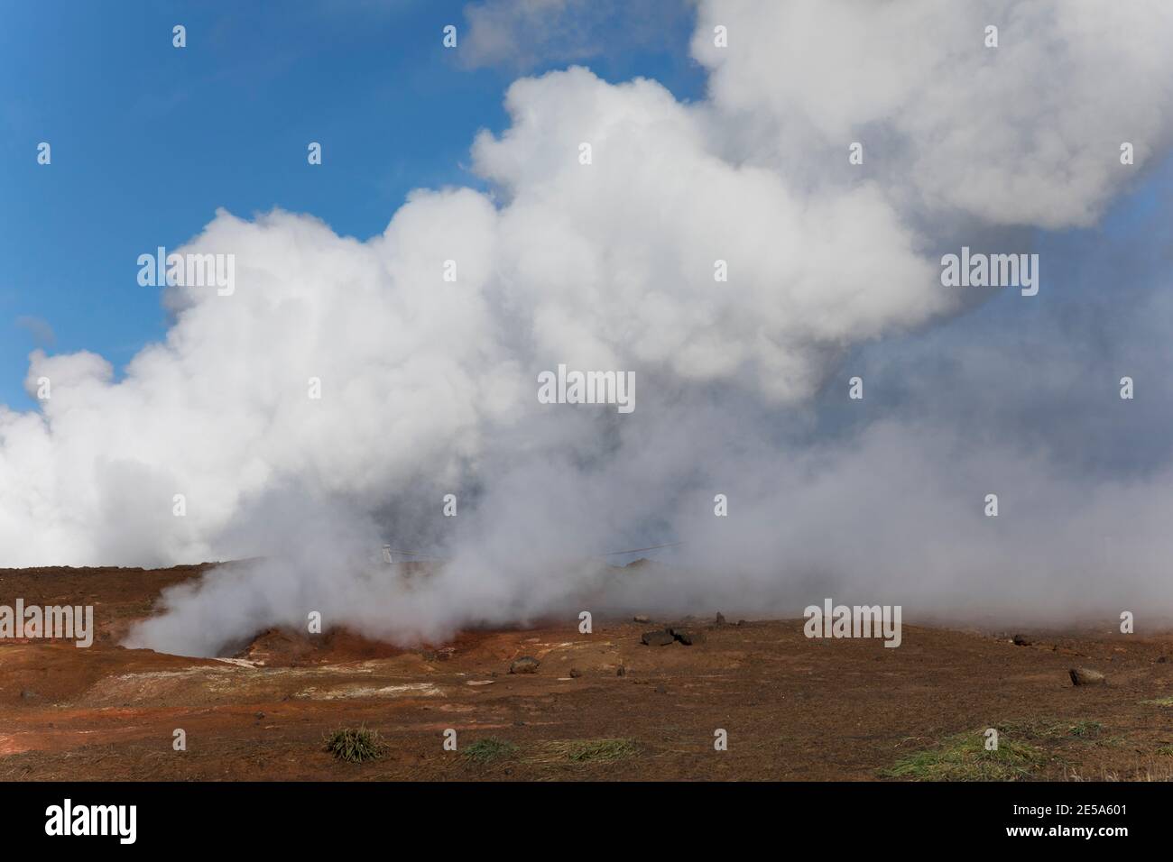Zone géothermique Gunnuhver, Islande, péninsule de Reykjanes, Grindavik Banque D'Images