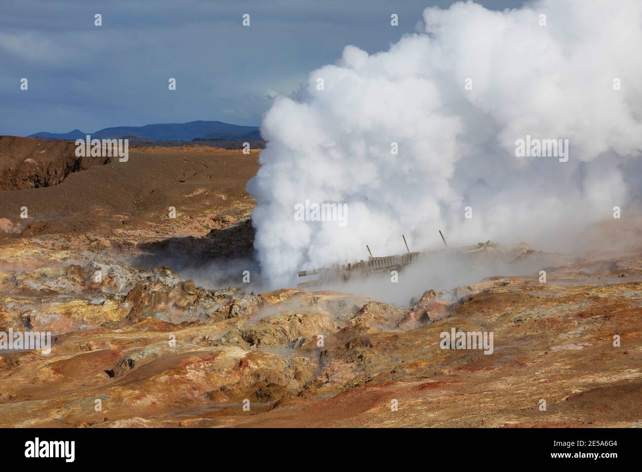Zone géothermique Gunnuhver, Islande, péninsule de Reykjanes, Grindavik Banque D'Images