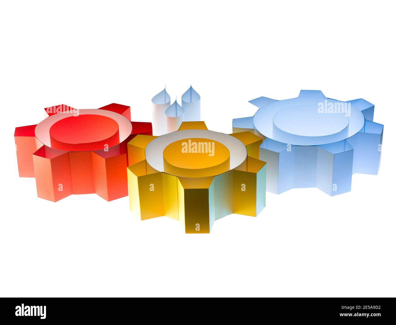 Engrenage polygonal abstrait avec gouttes d'huile. Technologie mécanique ingénierie des machines, travaux de moteur, concept. Banque D'Images