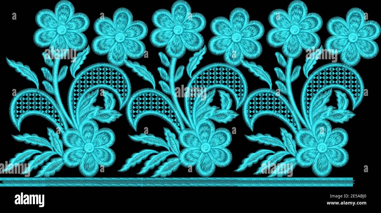 Motif de broderie pour la conception d'impression Textile Art Moghol Illustration manuellement Banque D'Images
