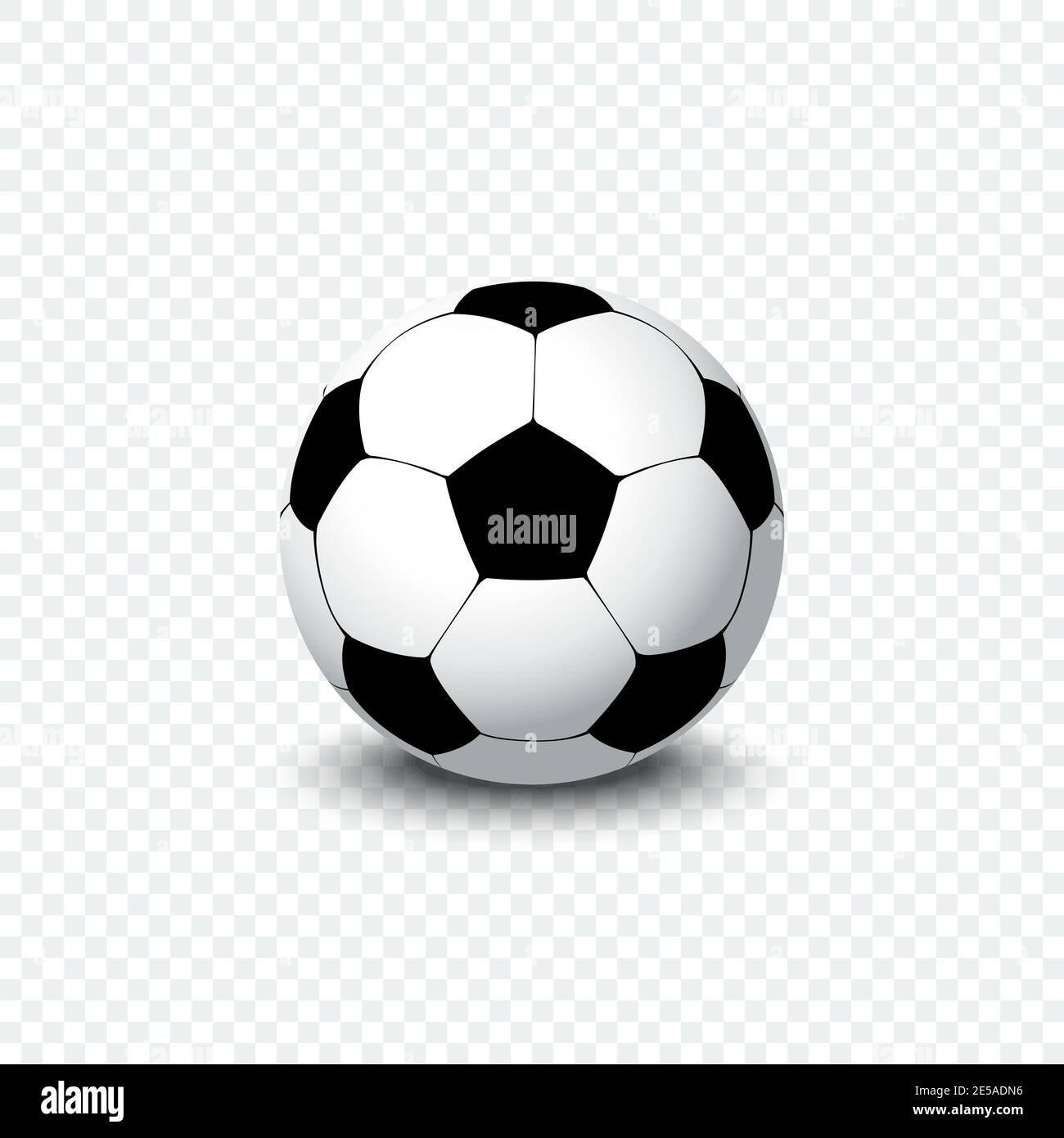 Ballon de football. Ballon de football ou ballon de football réaliste avec ombre sur fond transparent. Icône ballon de football. Illustration de Vecteur