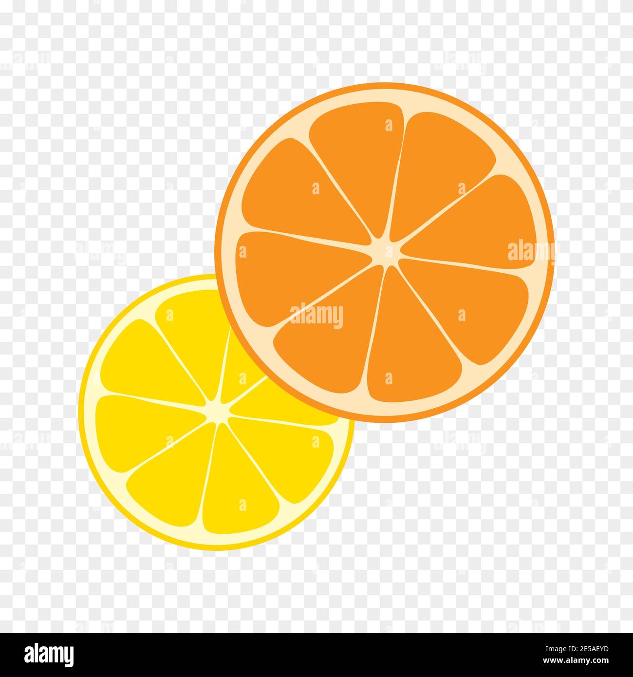 Orange avec icônes de vecteur citron sur fond transparent Illustration de Vecteur