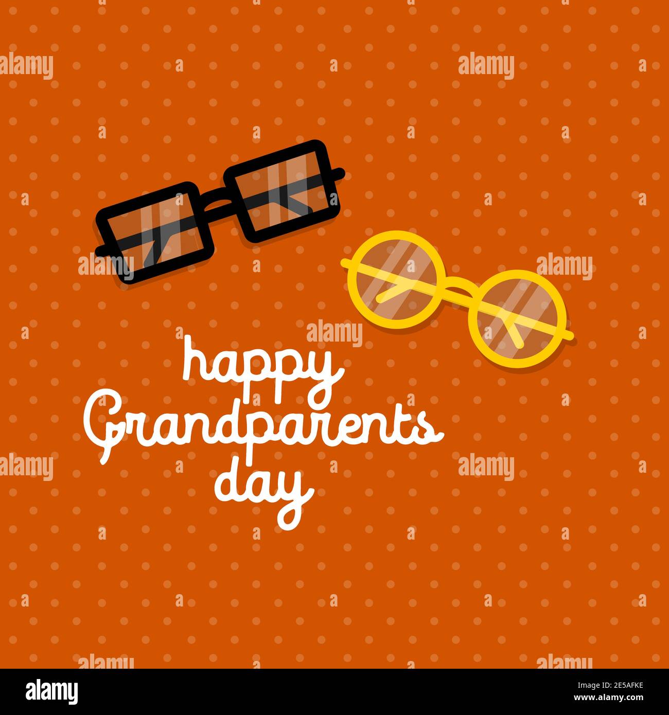 bonne journée pour les grands-parents. verres sur fond orange. carte de vœux. eps10 Illustration de Vecteur