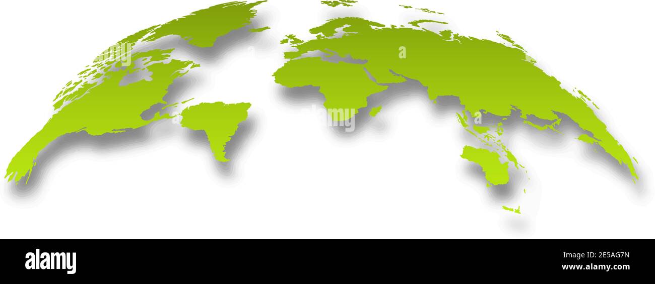 globe terrestre 3d réaliste avec ombre en vert dégradé Illustration de Vecteur