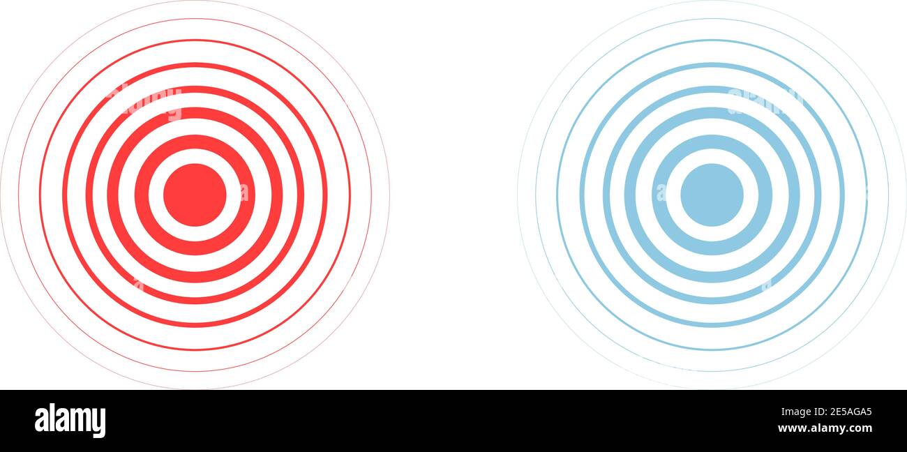 anneau rouge et bleu. cercle douloureux en forme plate. Eps10 Illustration de Vecteur