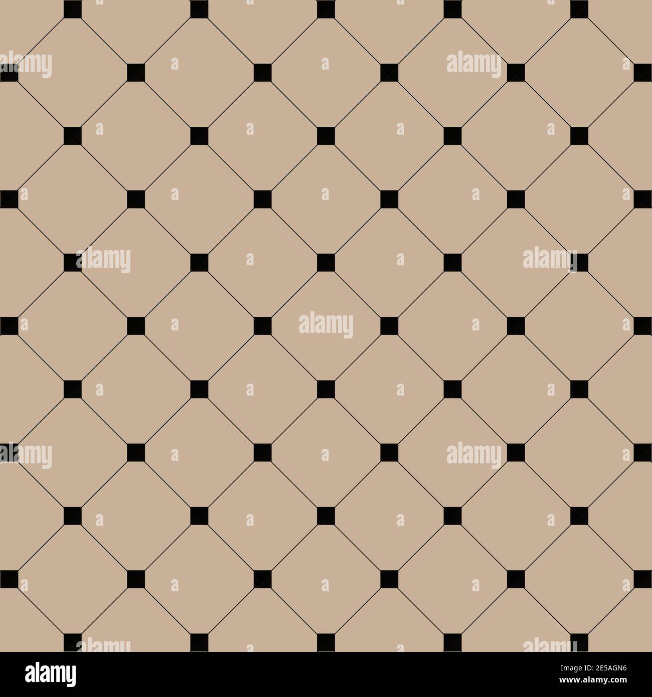 Illustration géométrique. Carrés noirs avec lignes sur fond de marron. Arrière-plan abstrait sans couture Illustration de Vecteur