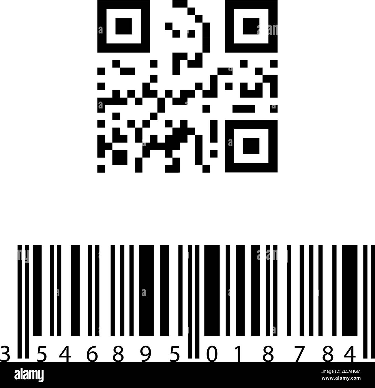 code-barres avec code qr à plat. Eps10 Illustration de Vecteur