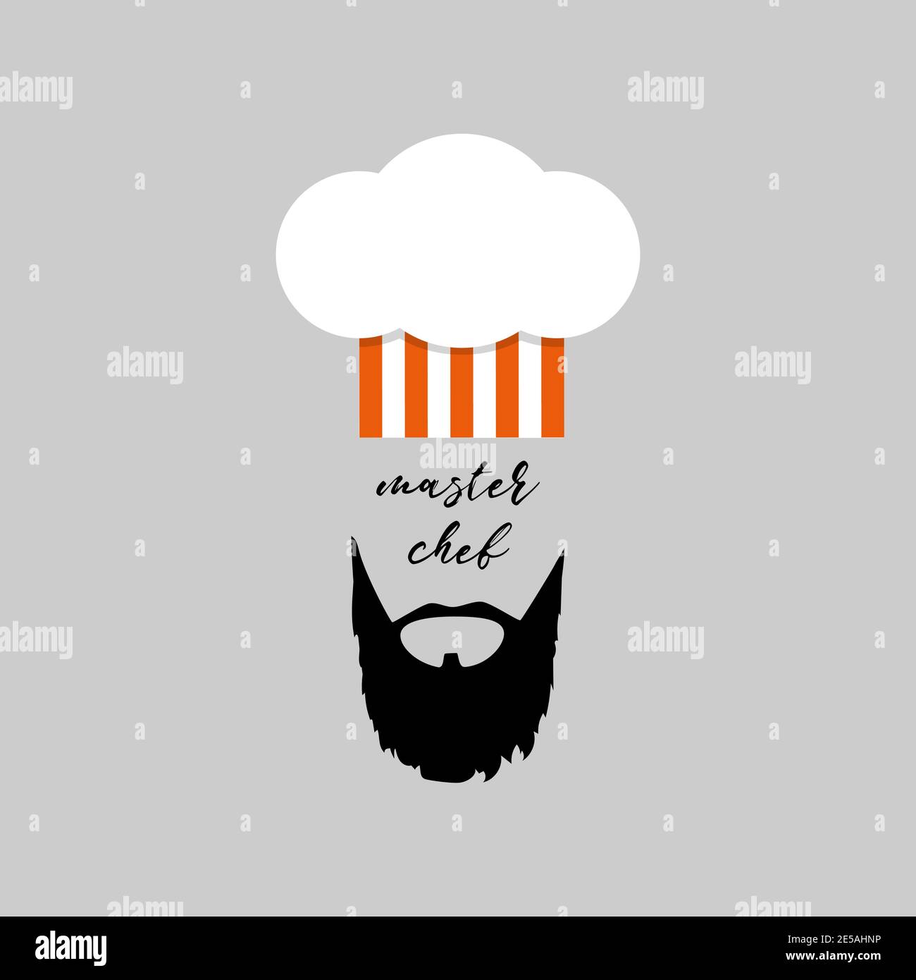 Chapeau de chef avec barbe. Logo Master Chef Illustration de Vecteur