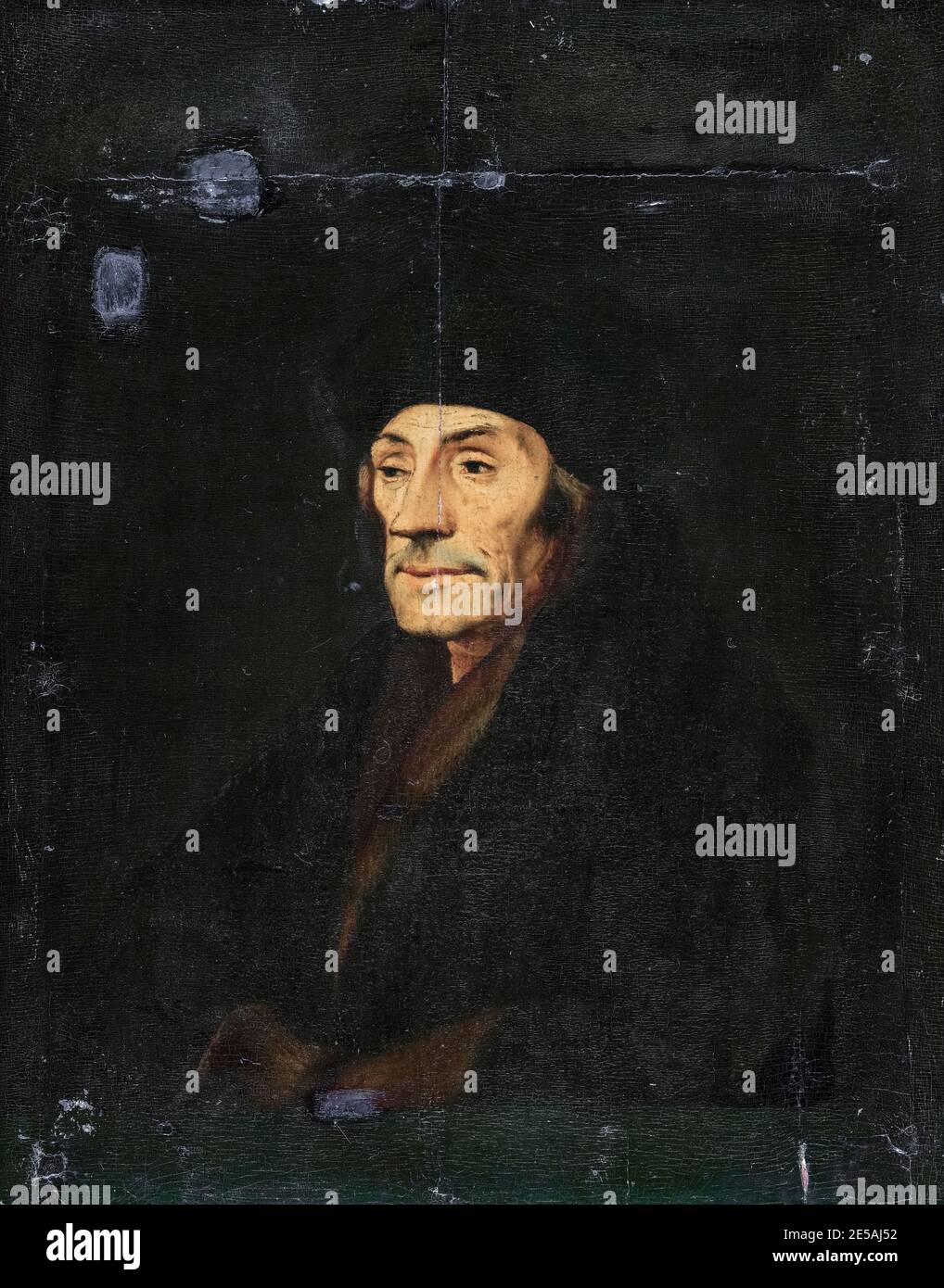 Hans Holbein le jeune, Desiderius Erasmus (1466/69-1536), philosophe et boursier néerlandais, portrait-painting, avant 1536 Banque D'Images