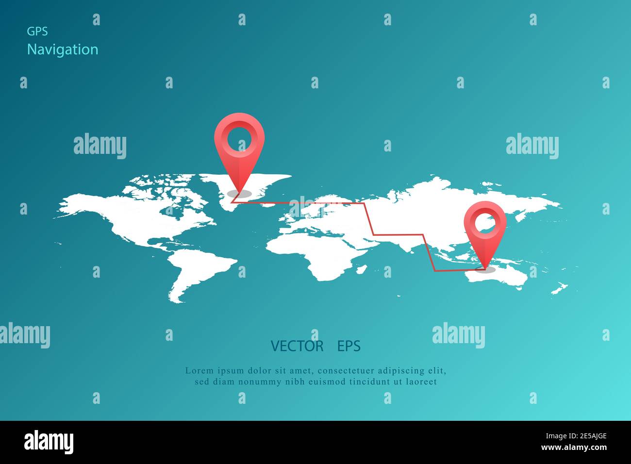 navigation gps dans le monde entier. Emplacement sur la carte. Eps10 Illustration de Vecteur