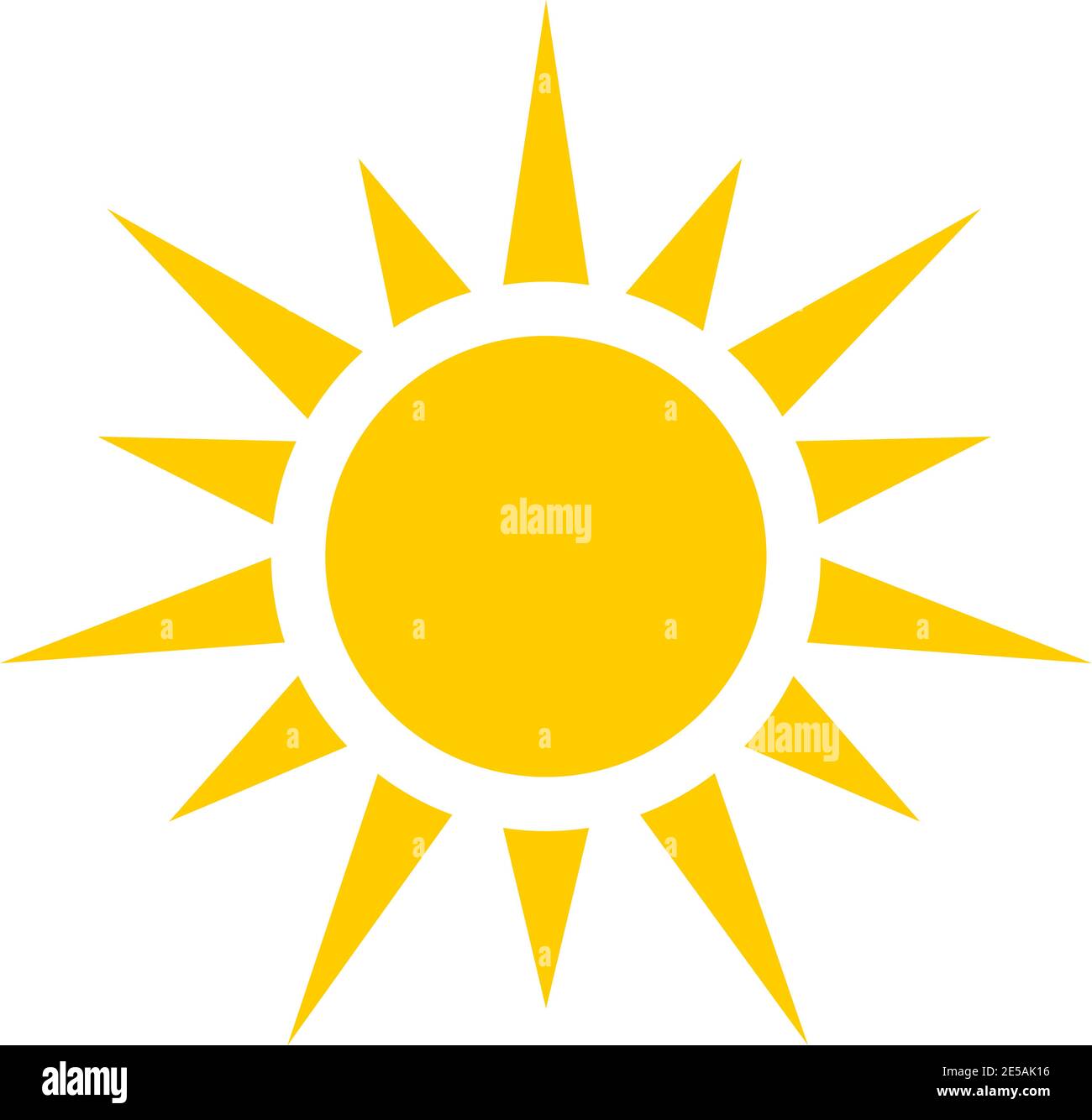 icône de soleil jaune. rayons de soleil dans la conception plate. Icône vecteur soleil. Eps10 Illustration de Vecteur