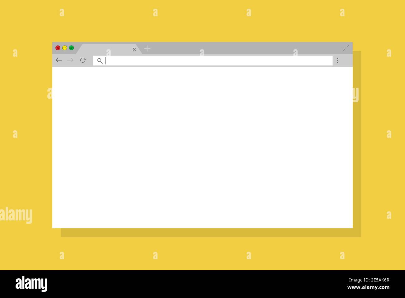 Simple fenêtre de navigateur de conception plate sur fond jaune Illustration de Vecteur