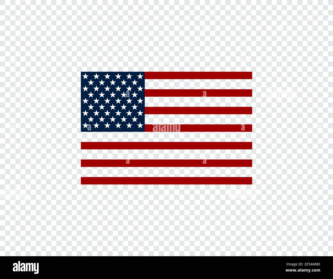 Drapeau des états-unis. Drapeau américain. Drapeau USA sur fond transparent. Eps10 Illustration de Vecteur