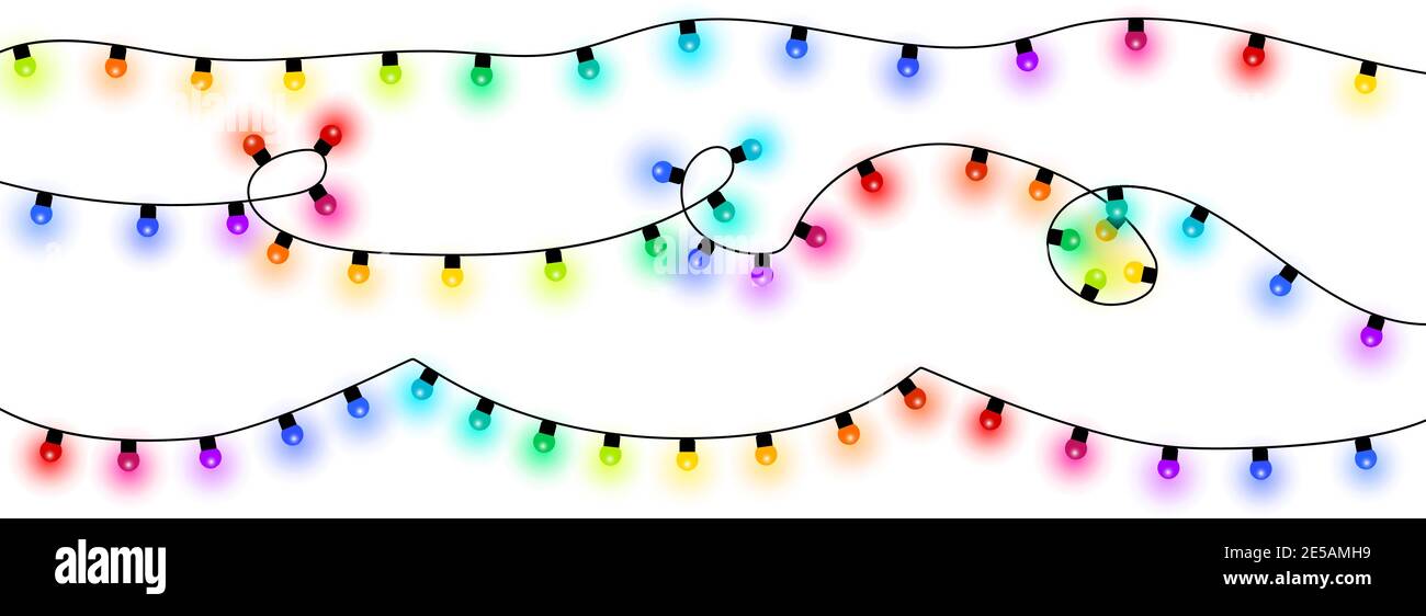 Lumières de Noël colorées. Lumières de Noël sur fond blanc. Eps10 Illustration de Vecteur
