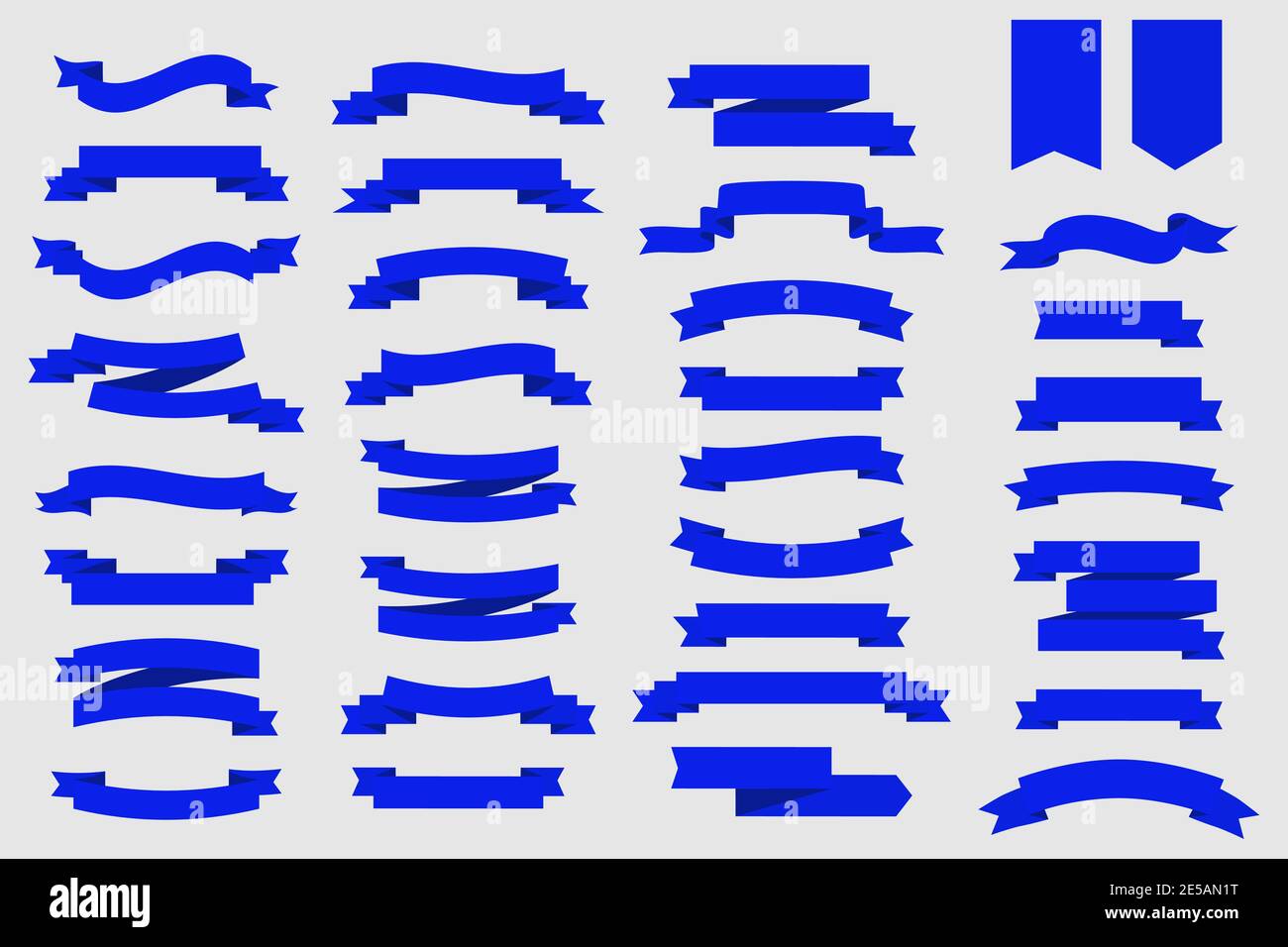 Rubans bleus bannières sur fond gris. Ruban bannière web. Eps10 Illustration de Vecteur
