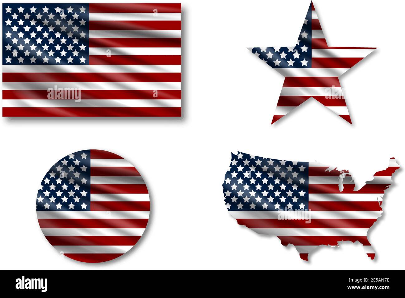 Drapeau des états-unis. Drapeau étoile usa. Carte des États-Unis