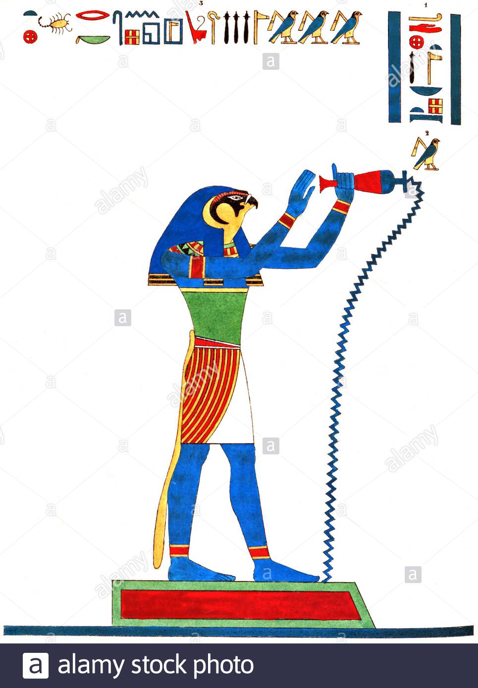 Égypte ancienne, Horus, illustration ancienne de 1823 Banque D'Images