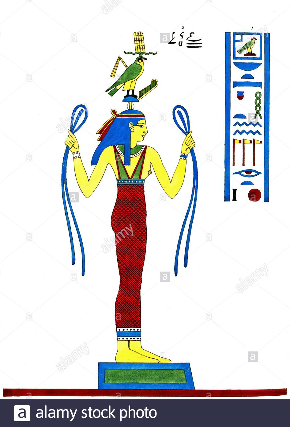 Ancienne Égypte, Hathor, illustration ancienne de 1823 Banque D'Images