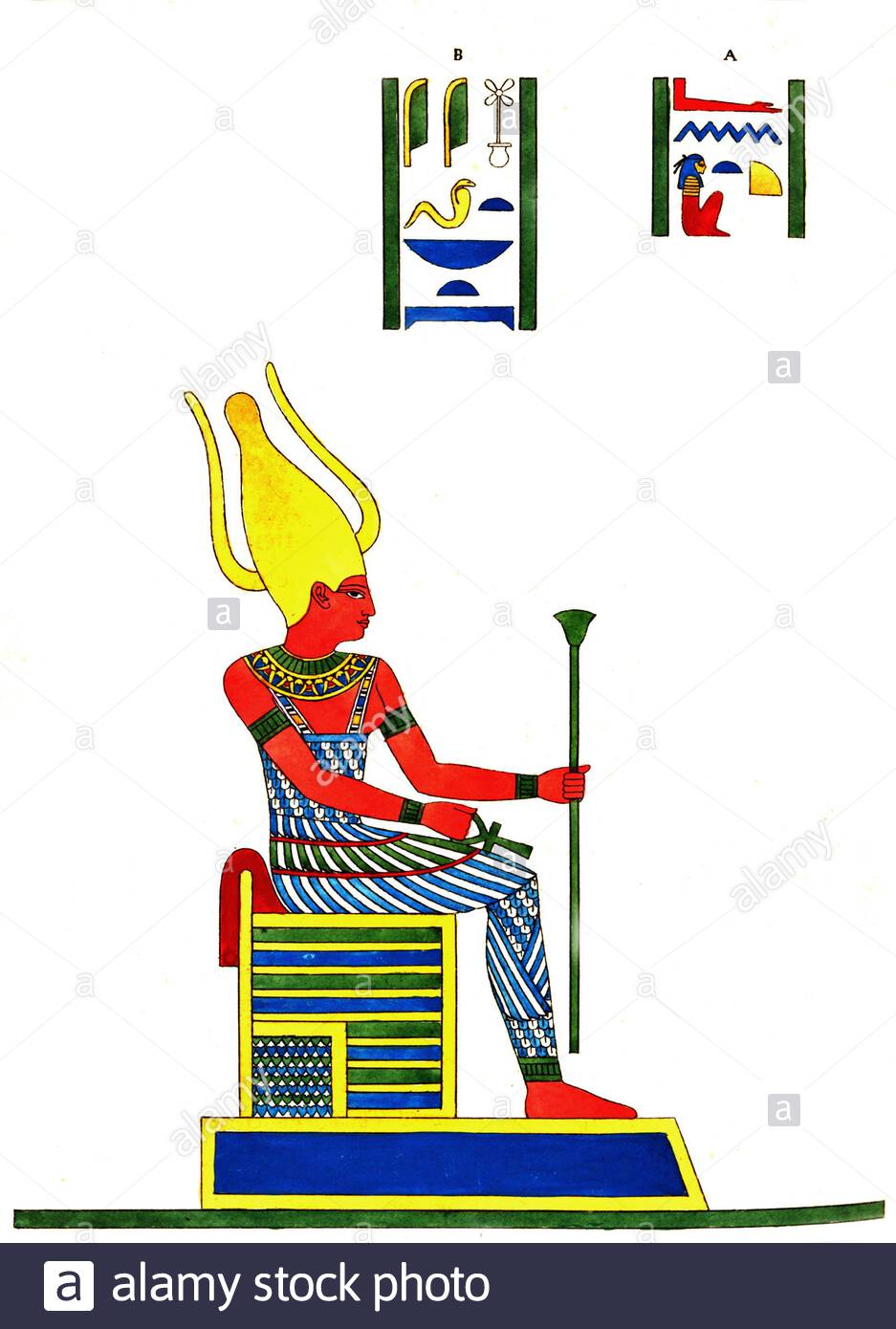 Égypte ancienne, Anuket, illustration ancienne de 1823 Banque D'Images