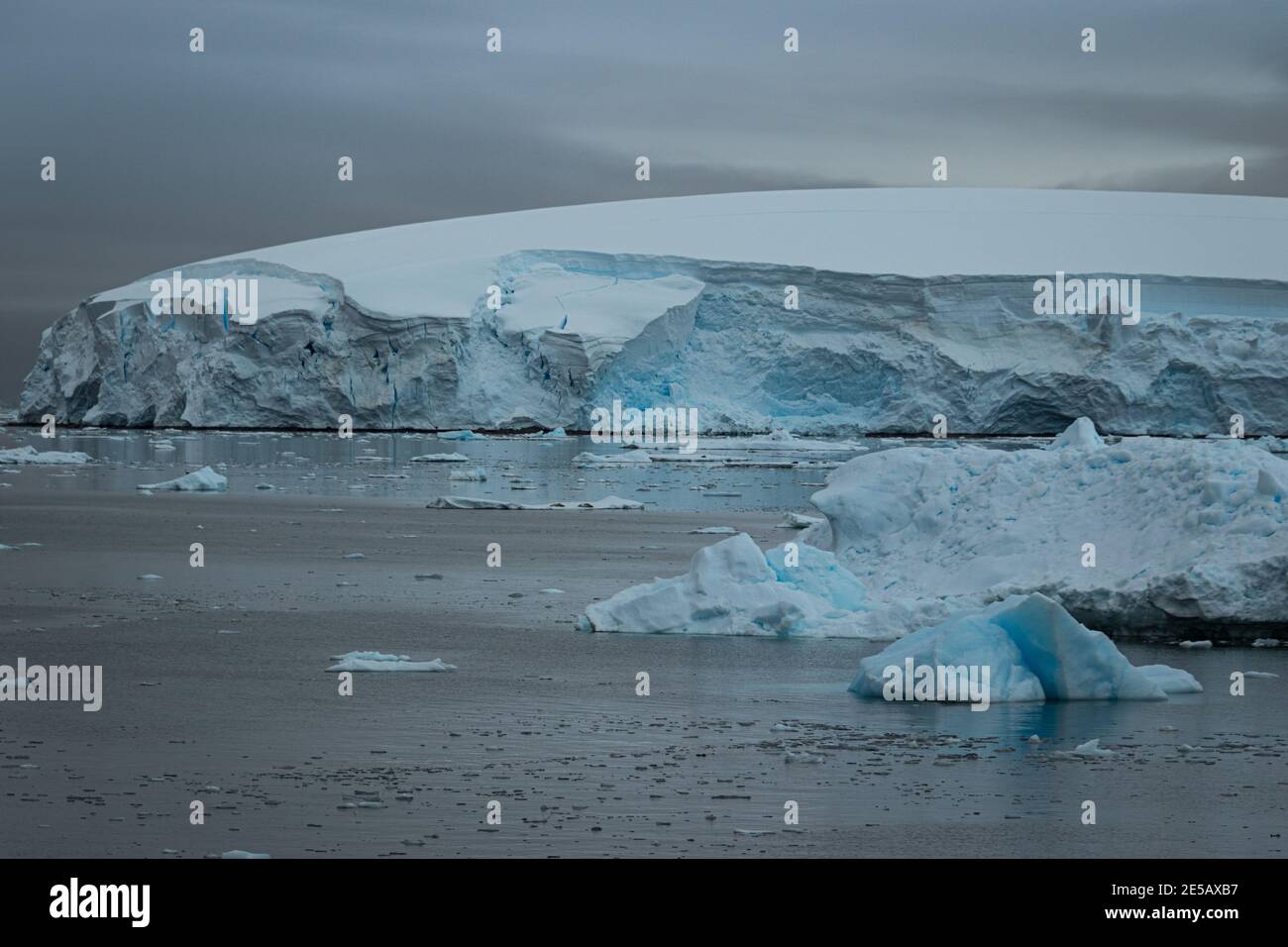 Icebergs et glaciers de Prospect point, Antarctique Banque D'Images