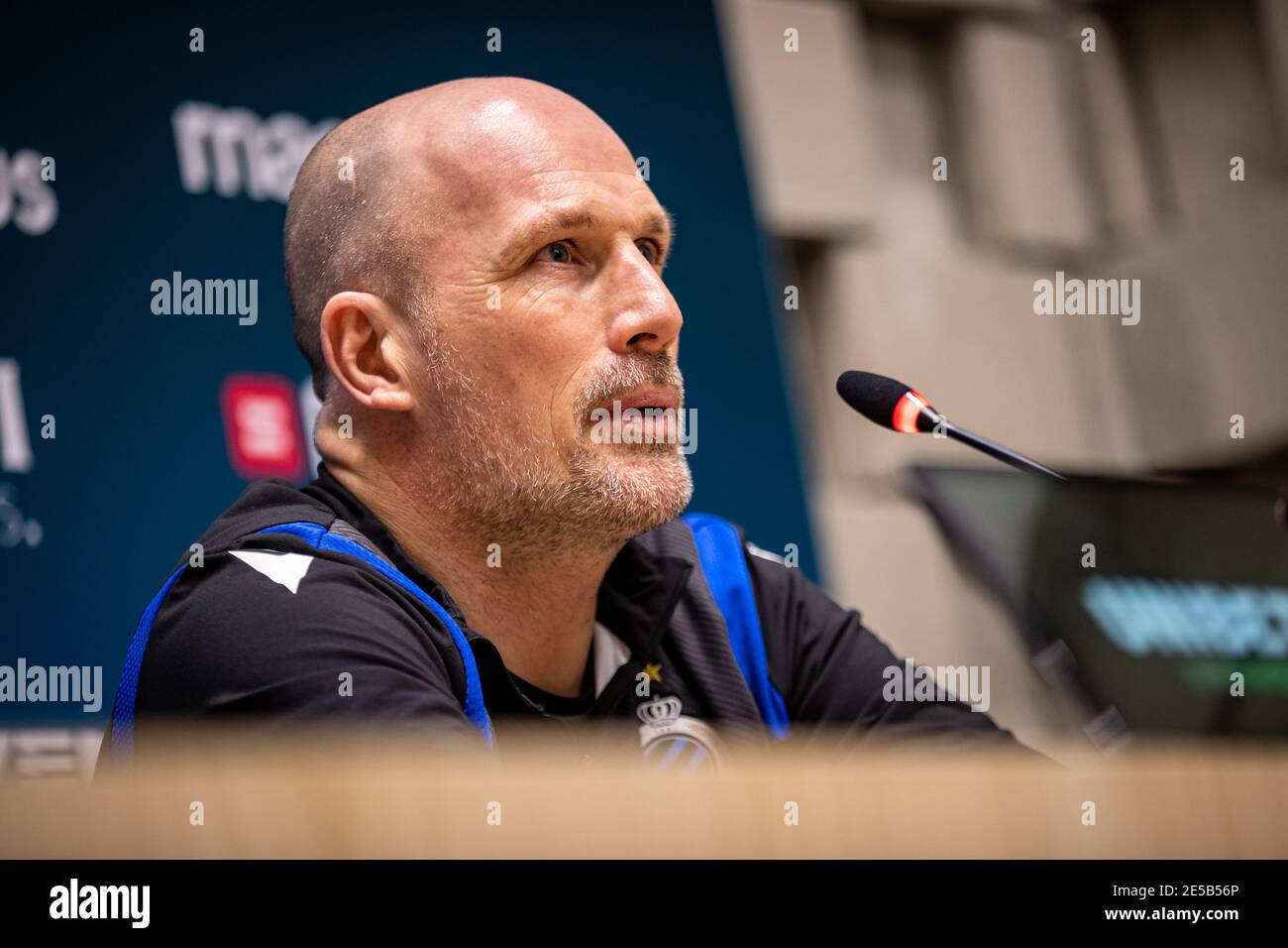 Philippe Clement, entraîneur en chef du Club Brugge, photographié lors d'une conférence de presse de l'équipe de Jupiler Pro League Club Brugge, le mercredi 27 janvier 2021 à Brug Banque D'Images
