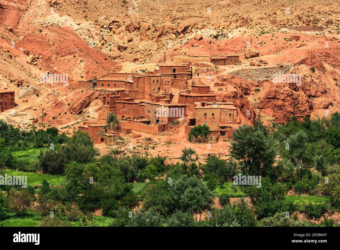 Village de briques de boue, Maroc Banque D'Images