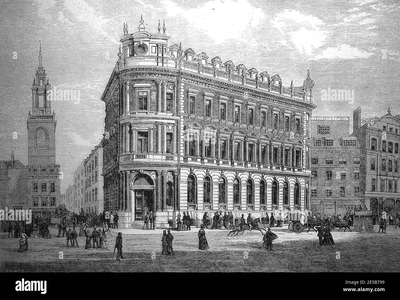 La banque de dépôt à Londres, Angleterre, en 1880 / Die Depositenbank à Londres, Angleterre, im Jahre 1880, Historisch, historique, numérique amélioration de la reproduction d'un original du 19ème siècle / digitale Reproduktion einer Originalvorlage aus dem 19. Jahrhundert, Banque D'Images