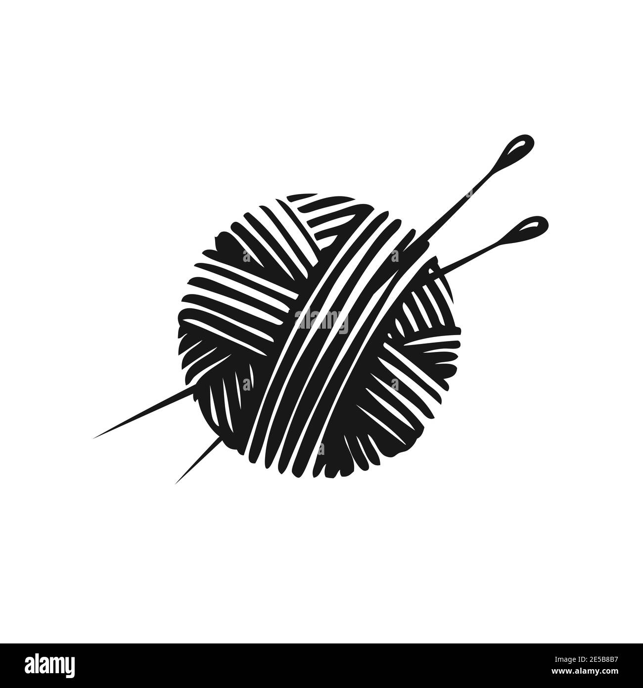 Bille de fil et aiguilles. Vecteur de symbole de couture Illustration de Vecteur