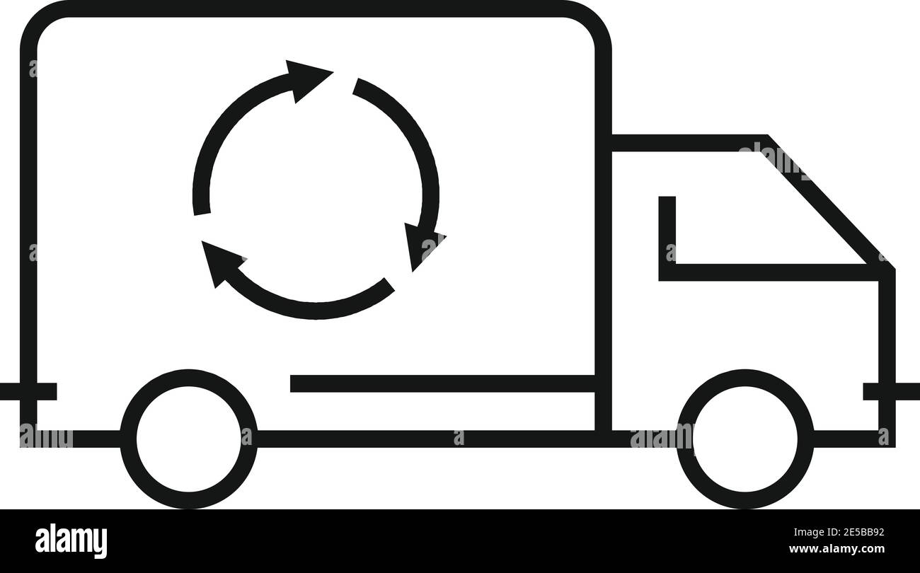 Icône ECO Truck, style de contour Illustration de Vecteur