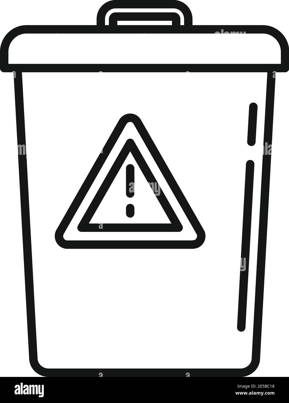 L'icône poubelle style du contour, Illustration de Vecteur