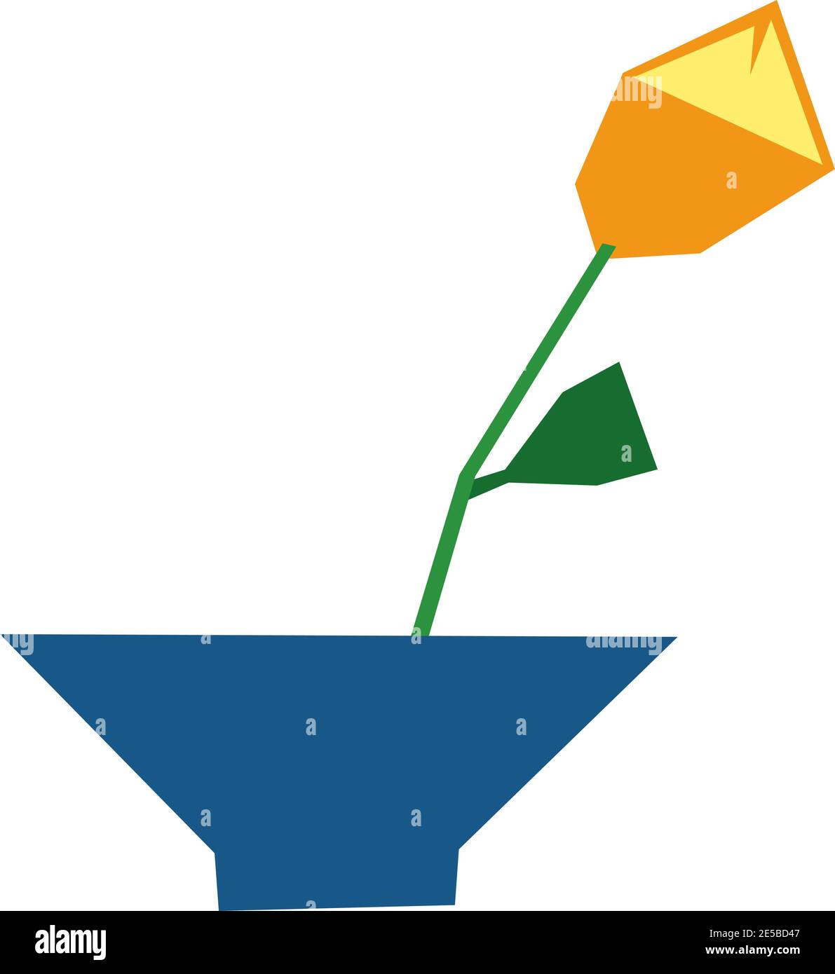 Vecteur tulipe stylisée dans le vase printemps. Géométrie fleur été. Illustration d'art polygonal. Image géométrique décorative florale pour saluer la Saint-Valentin Illustration de Vecteur
