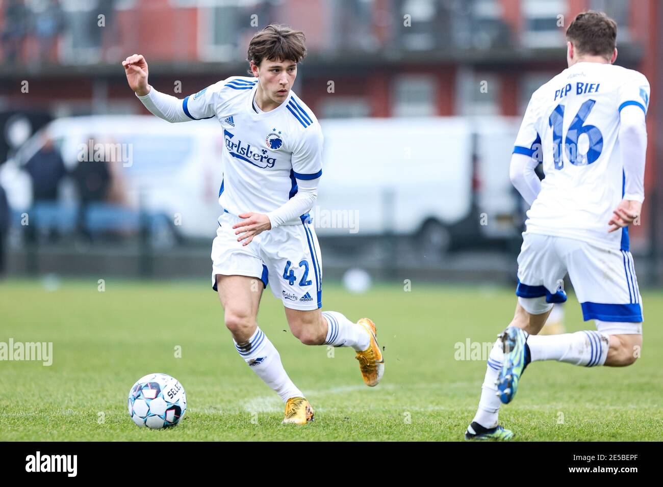 Frederiksberg, Danemark. 27 janvier 2021. William Boeving (42) du FC Copenhagen vu pendant le match d'essai entre le FC Copenhagen et le GF d'Aarhus au centre de formation du FC Copenhagen à Frederiksberg. (Crédit photo : Gonzales photo/Alamy Live News Banque D'Images