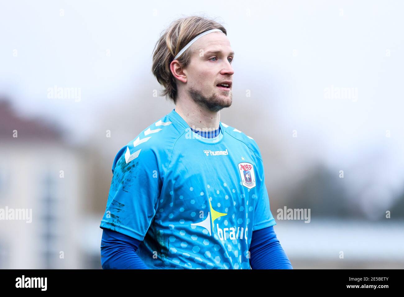 Frederiksberg, Danemark. 27 janvier 2021. William Eskelinen (1) du GF d'Aarhus vu pendant le match d'essai entre le FC Copenhague et le GF d'Aarhus au centre de formation du FC Copenhague à Frederiksberg. (Crédit photo : Gonzales photo/Alamy Live News Banque D'Images