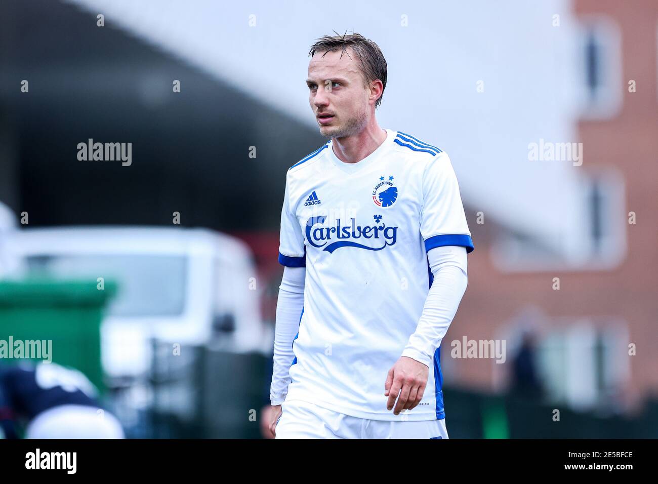 Frederiksberg, Danemark. 27 janvier 2021. Pierre Bengtsson (2) du FC Copenhague vu pendant le match d'essai entre le FC Copenhague et le GF d'Aarhus au centre de formation du FC Copenhague à Frederiksberg. (Crédit photo : Gonzales photo/Alamy Live News Banque D'Images