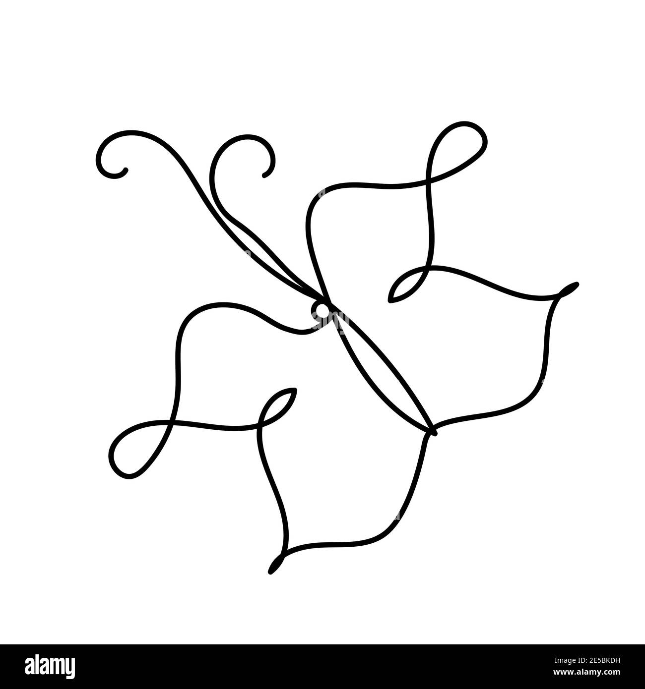 Illustration vectorielle d'un papillon volant d'une ligne. Dessin à la main d'une ligne continue de style minimaliste. Illustration de Vecteur