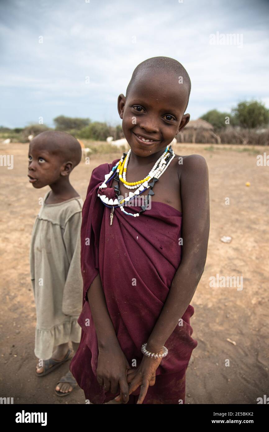 Massai fille - Tanzanie, Afrique Banque D'Images