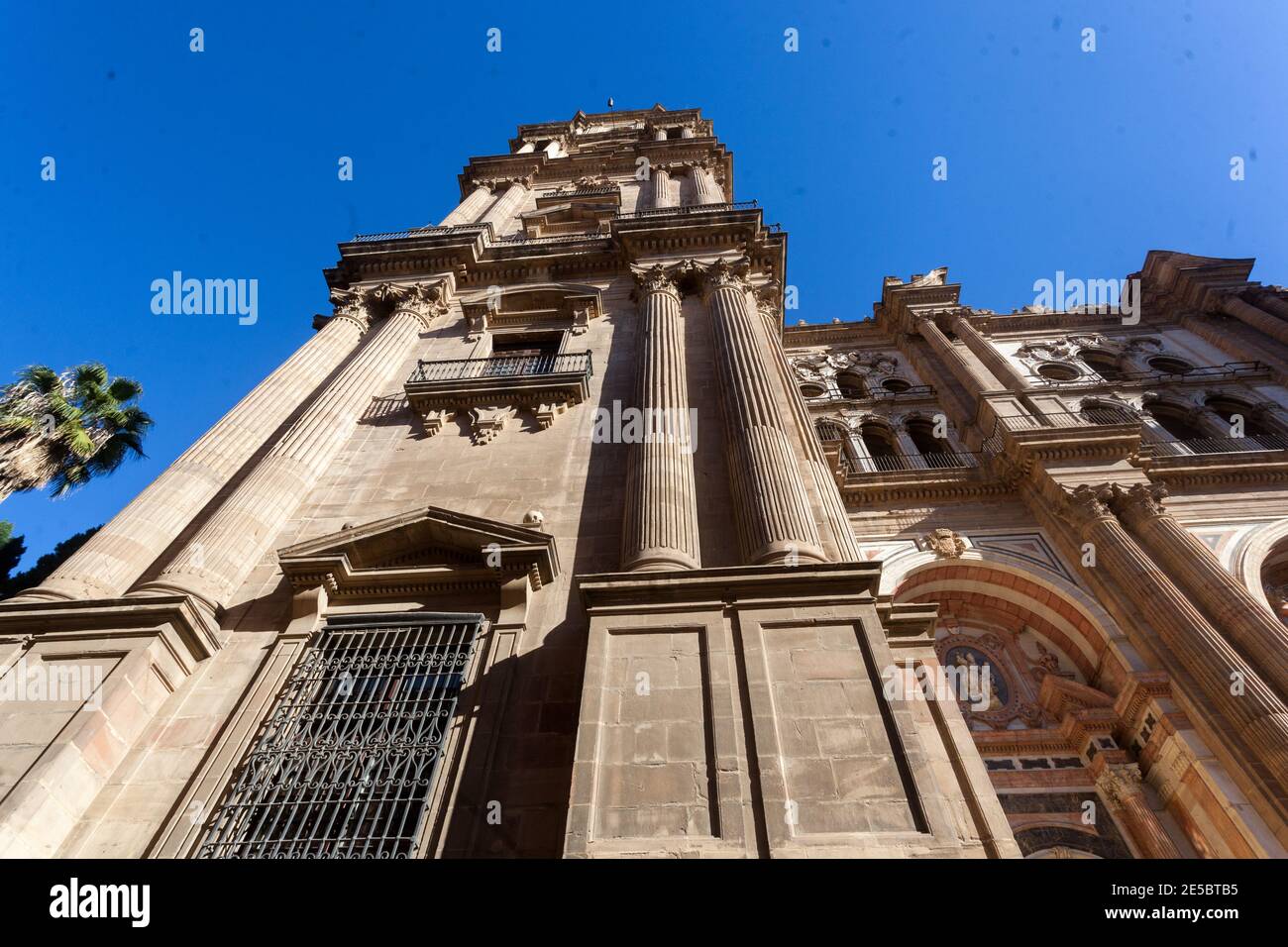 Cathédrale de Malaga, bâtiment de la vieille ville dans le centre-ville d'Espagne Banque D'Images