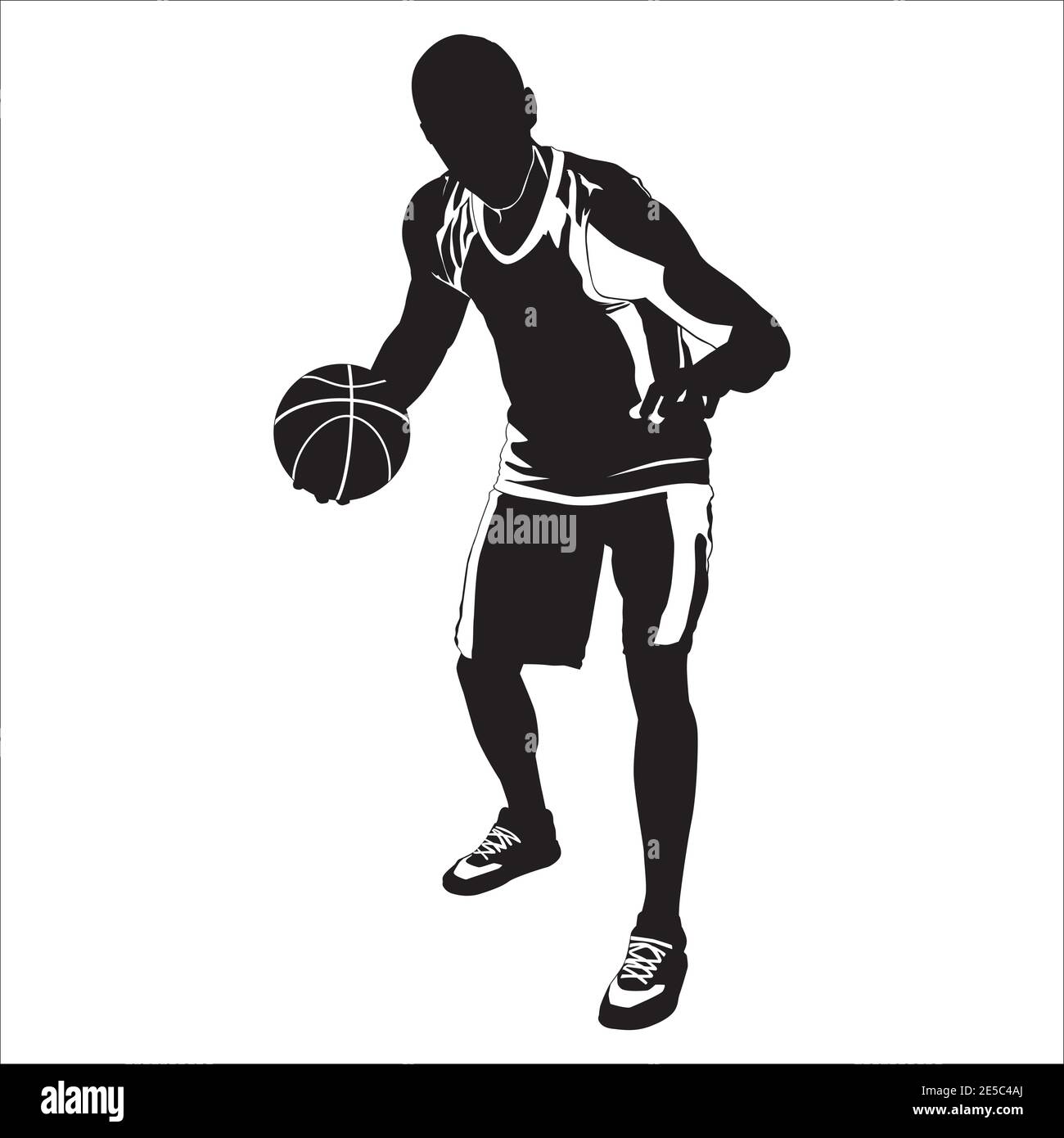 Silhouette professionnelle de joueur de basket-ball avec ballon,  illustration vectorielle. Entraînement au basket-ball Image Vectorielle  Stock - Alamy