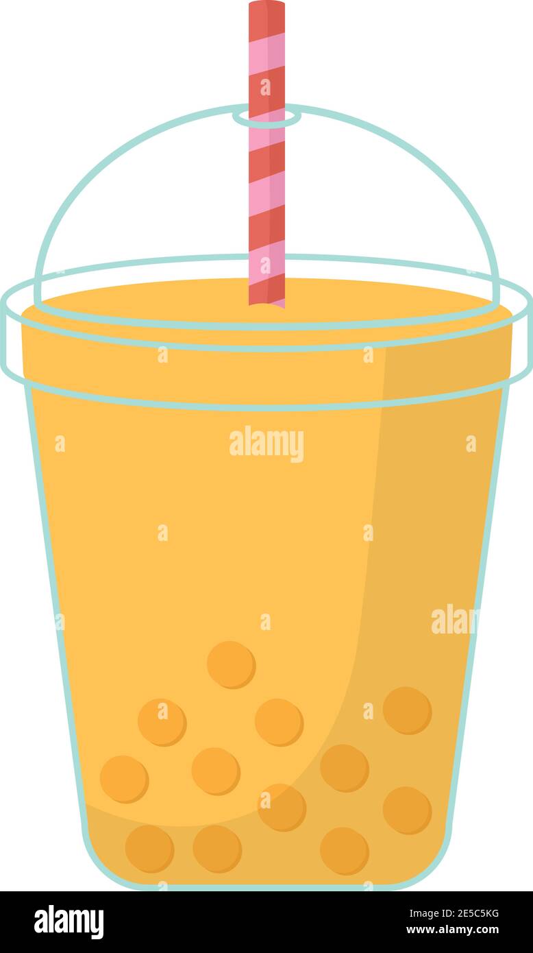milk-shake avec une couleur jaune et des bulles Illustration de Vecteur