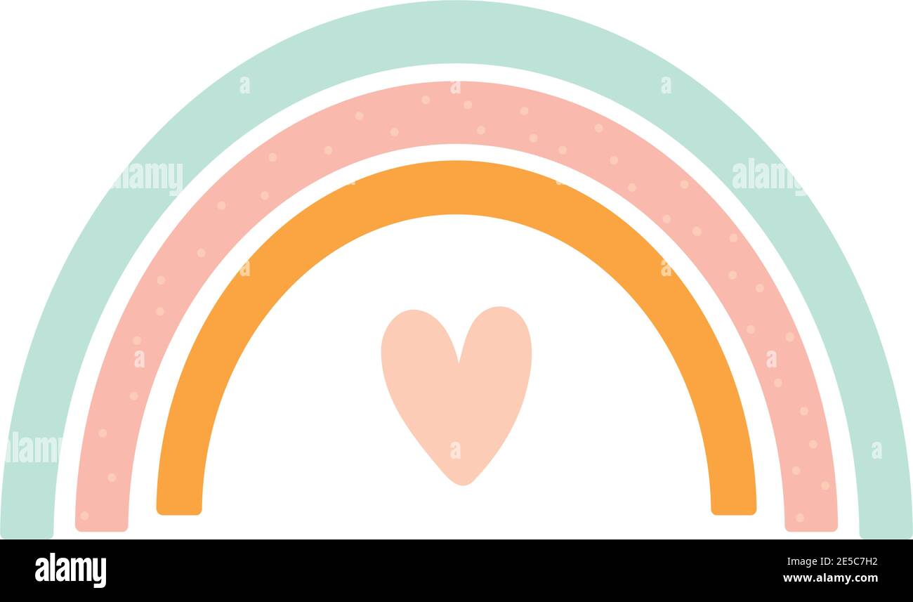 arc-en-ciel avec un coeur en bas Illustration de Vecteur