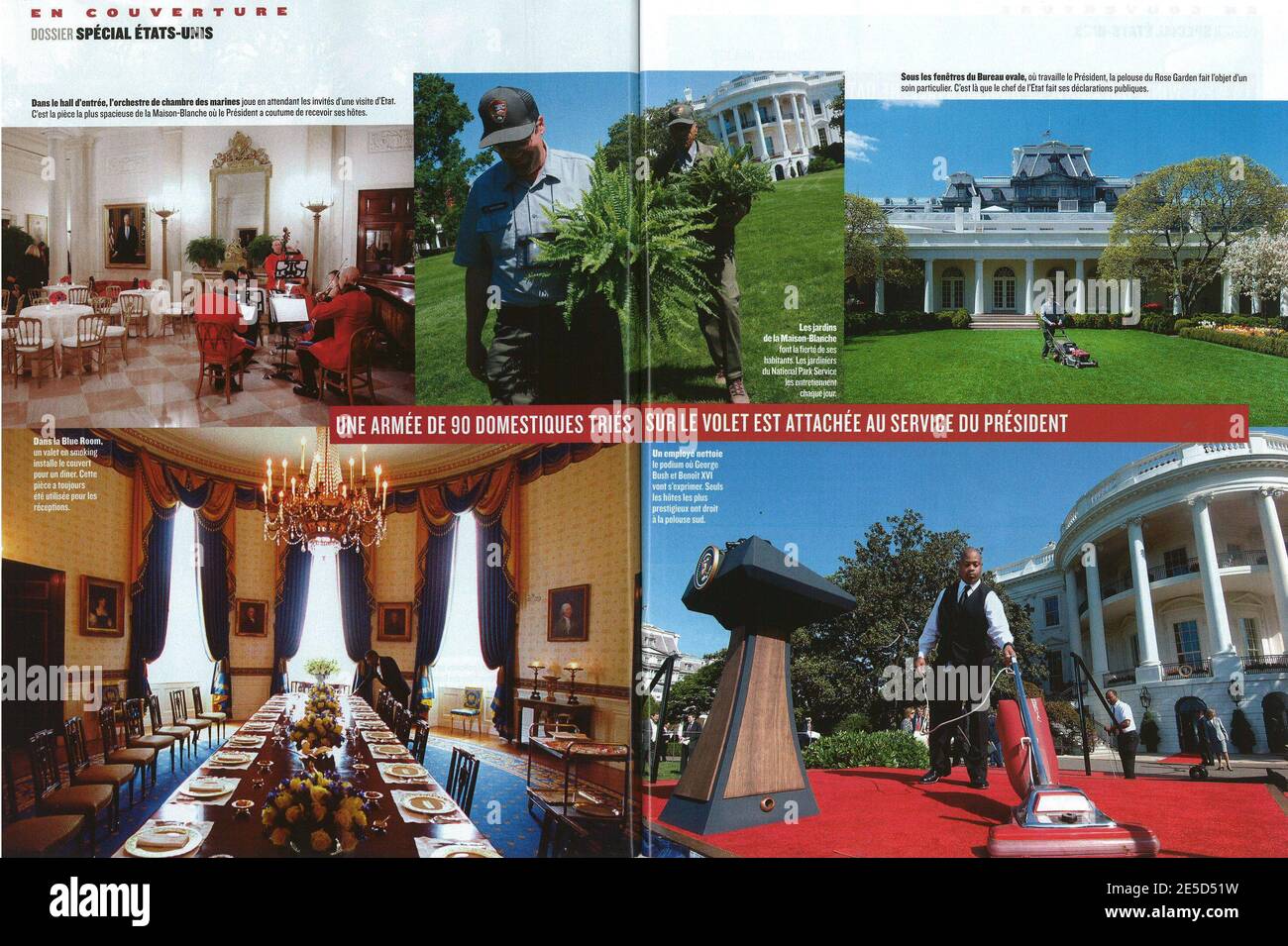 Publié dans le magazine le Figaro, numéro du 31 octobre 2008. Photos des coulisses de la Maison Blanche à Washington, DC, Etats-Unis. Photo par Olivier Douliery/ABACAPRESS.COM Légende locale 168597 001 Banque D'Images