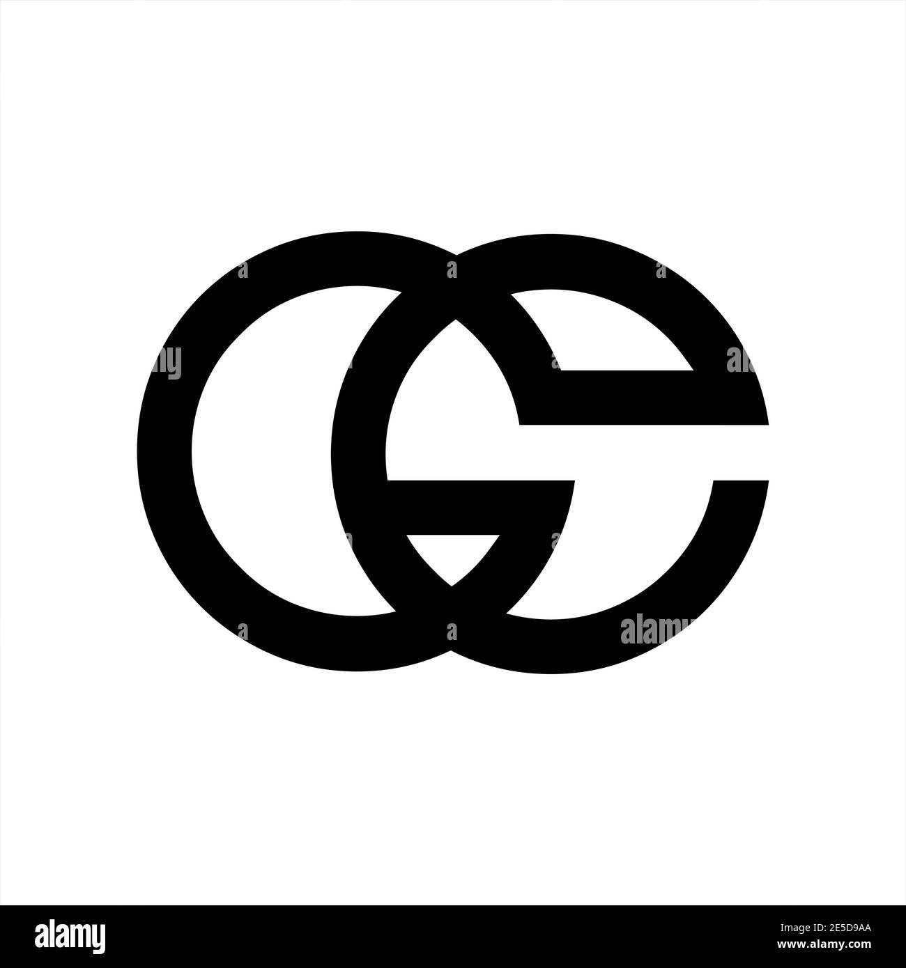 GE, GC, GCE appose les initiales du logo géométrique de la société Illustration de Vecteur