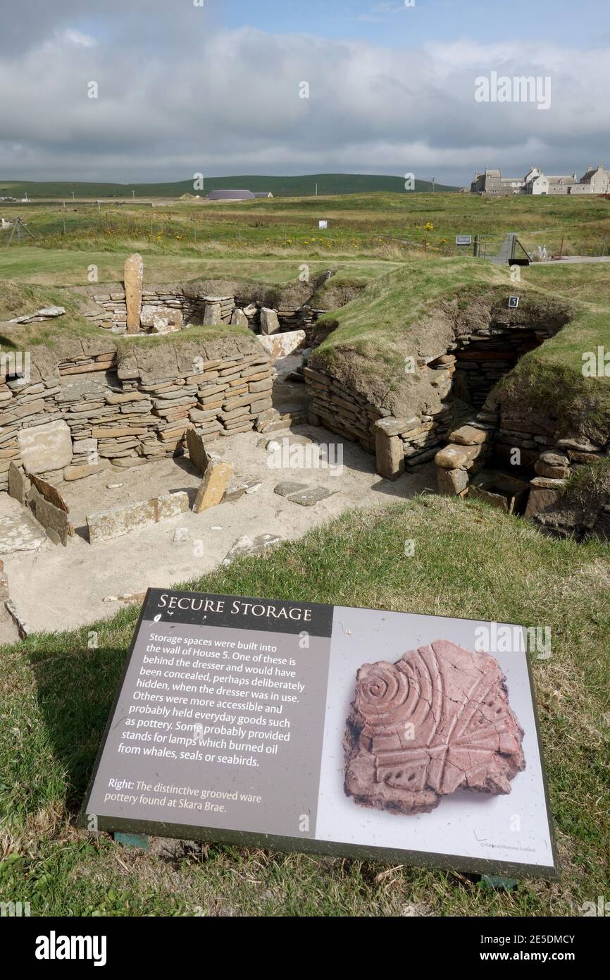 Skara Brae, village néolithique de Skara Brae, Orkney, Orkney Islands, Écosse, Royaume-Uni Banque D'Images